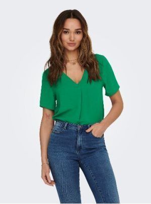 Top Divya manga corta verde