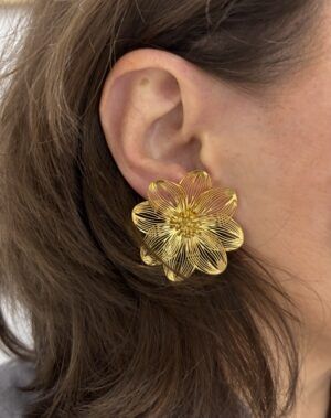 Pendiente Maxi Flor Oro